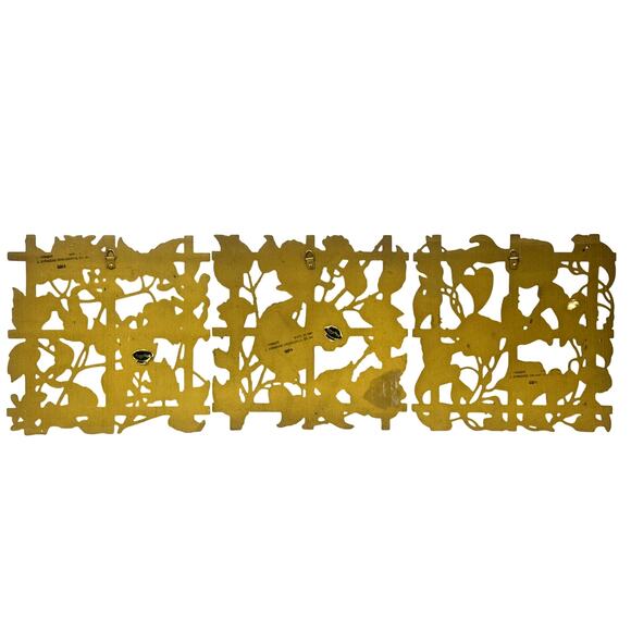 Syroco Carved Wooden Floral Gold Hollywood Regency MCM Retro Style Wall Art-3 - Picture 6 of 11